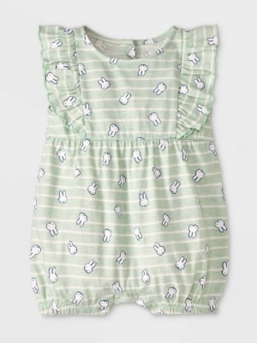 miffy Striped Baby Romper with Bunny Motif